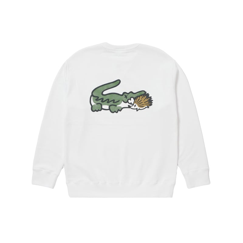 Lacoste × CLUBHAUS Crew Sweat - White | CLUBHAU