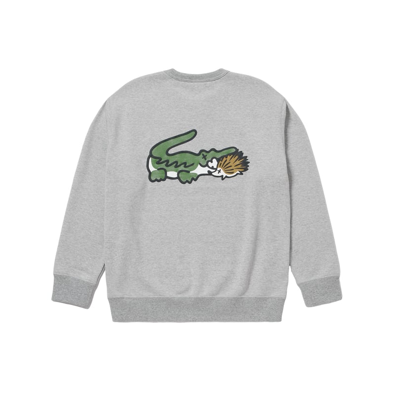 Lacoste × CLUBHAUS Crew Sweat - Gray | CLUBHAUS