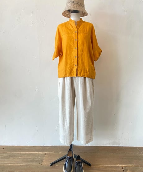 <women> NOMBRE IMPAIR(ノンブルアンペール) インドリネン　スタンドバンザイシャツ（01-1-06-209-6-1) ●送料無料●
