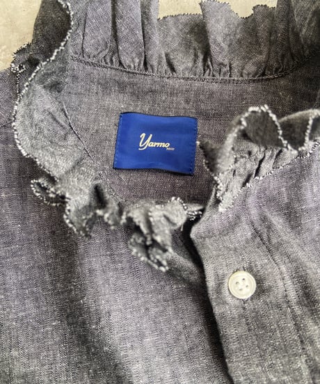 <women> Yarmo(ヤーモ) Ruffle Shirts Dungaree YAR-26AWS28D / black ●送料無料●