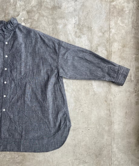 <women> Yarmo(ヤーモ) Ruffle Shirts Dungaree YAR-26AWS28D / black ●送料無料●