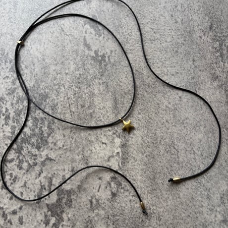 IRONO code necklace （Brass mediumstar）
