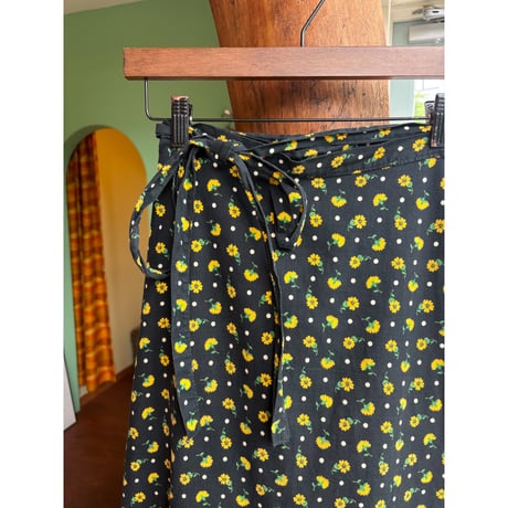 floral design wrap skirt