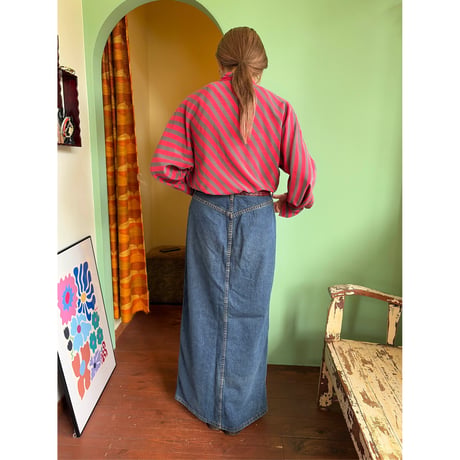 made in Italy denim long skirt