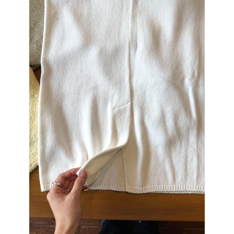 made in USA white  knit pencil skirt