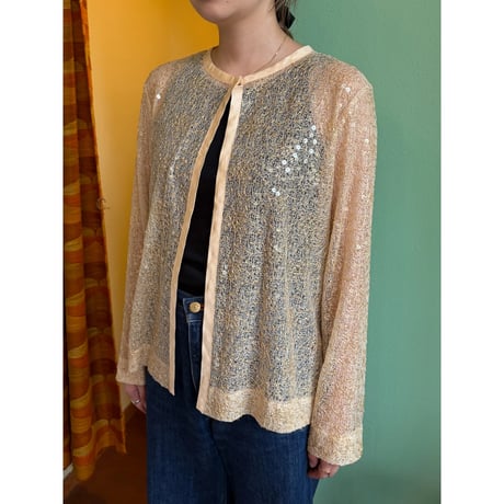 spangle open jacket