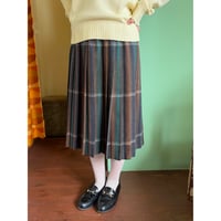 【ご成約ずみ】check pattern pleats skirt