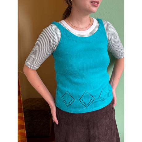 turquoise blue knit tops
