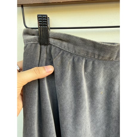 gray velour midi skirt