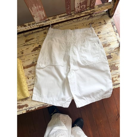 white painter half pants