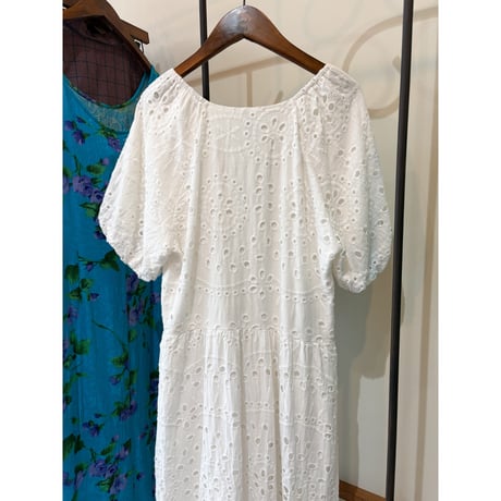 cutwork lace design long dress
