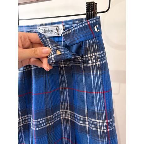 made in Scotland check pattern pleats skirt