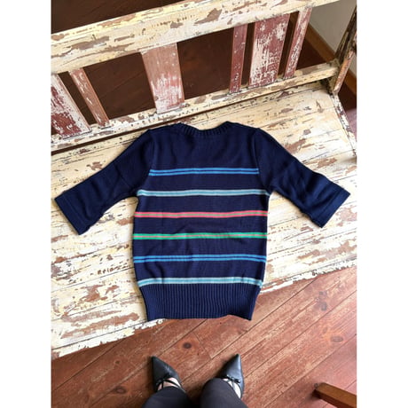 border knit s/s tops