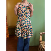 made in California sunflower design midi dress