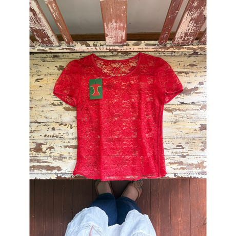 puff sleeve all lace tops