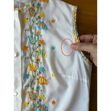 embroidery sleeveless blouse