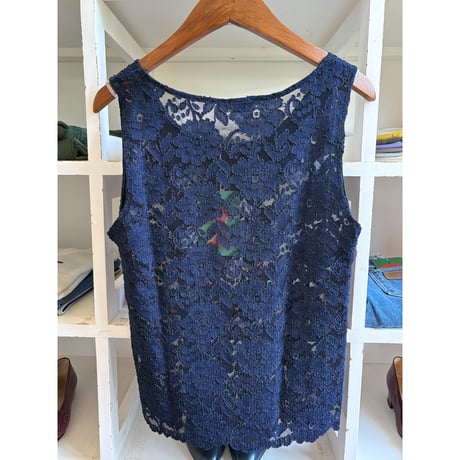 navy all lace tank top