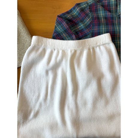 made in USA white  knit pencil skirt