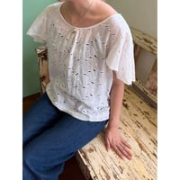 made in Italy cutwork lace blouse
