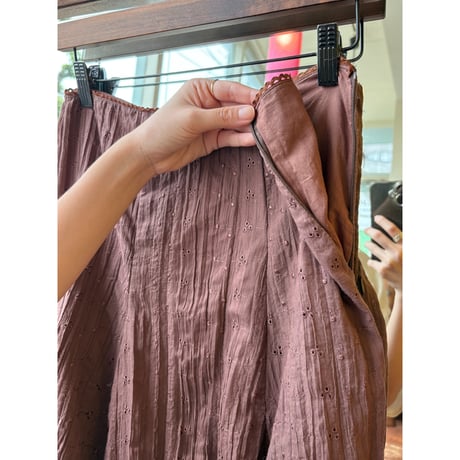 made in France cutwork lace design long skirt