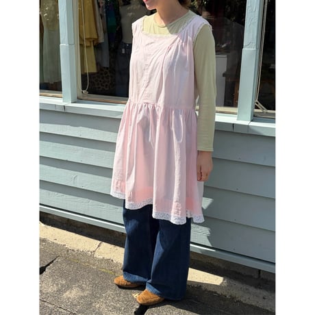baby pink sleeveless midi dress