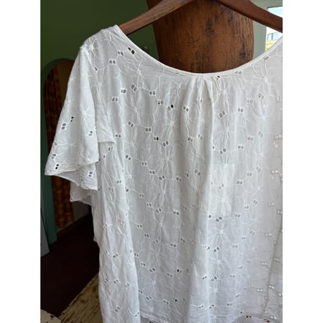 made in Italy cutwork lace blouse