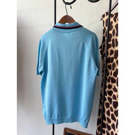 ice blue knit polo shirt