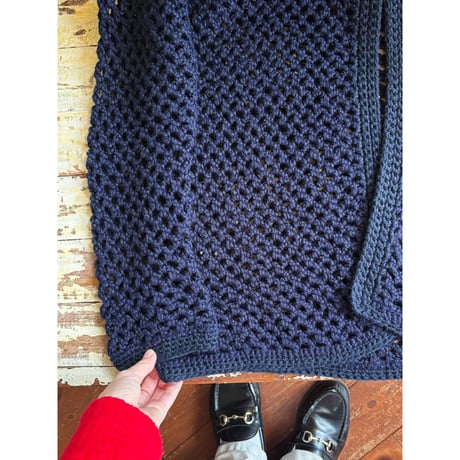 navy knit cardigan