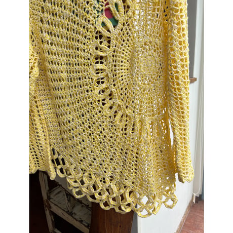 yellow crochet tops