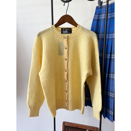 wool lemon yellow knit cardigan