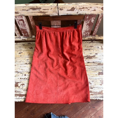 made in west Germany terracotta leather skirt
