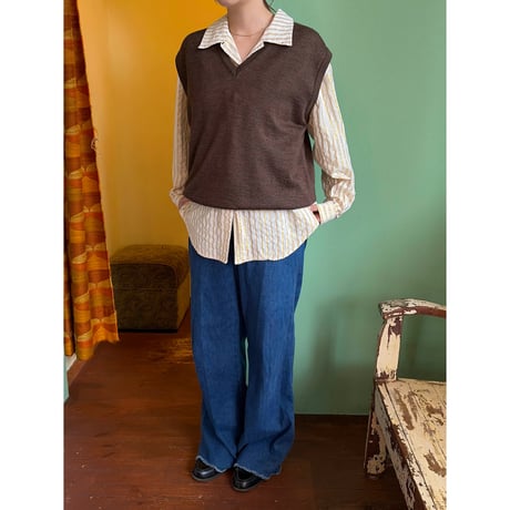 brown knit vest