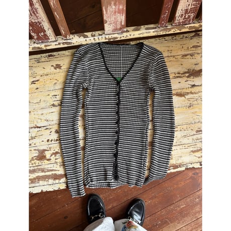 made in Italy border knit l/s tops