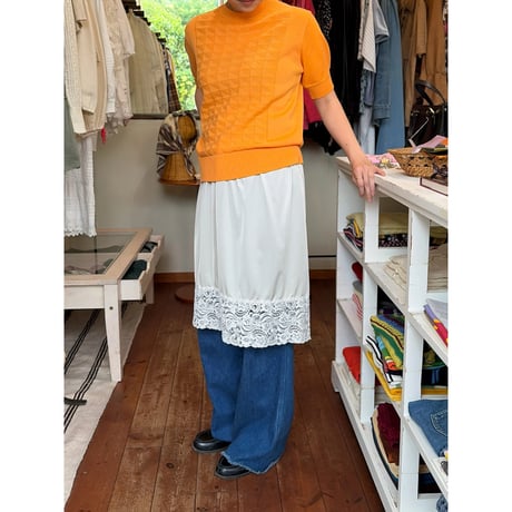 orange s/s knit tops