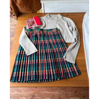 made in U.K check pattern pleats mini skirt