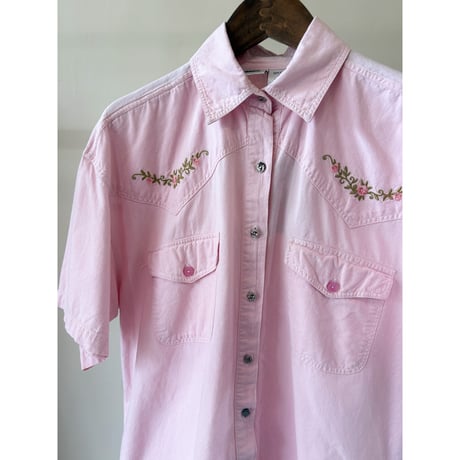 floral embroidery s/s shirt