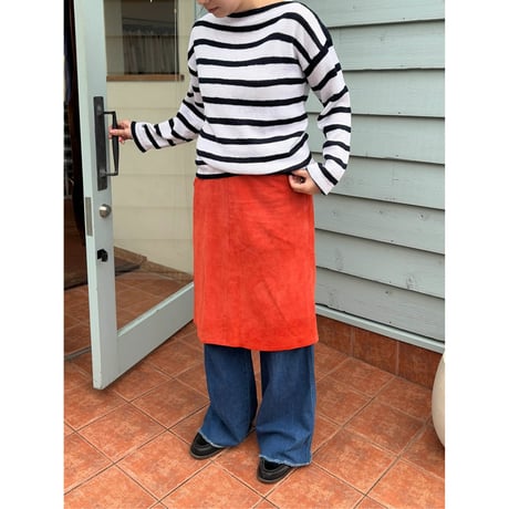 made in west Germany terracotta leather skirt