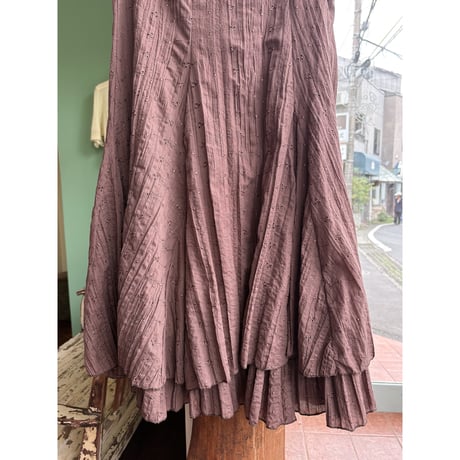 made in France cutwork lace design long skirt