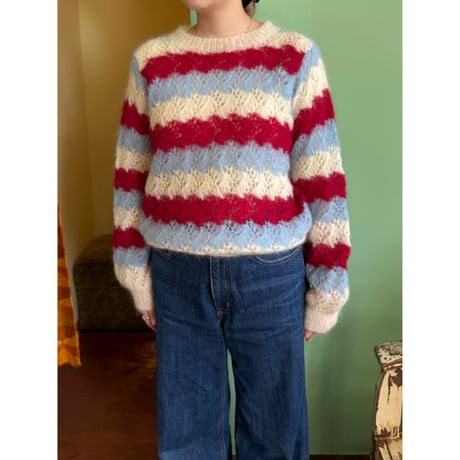 border mohair sweater