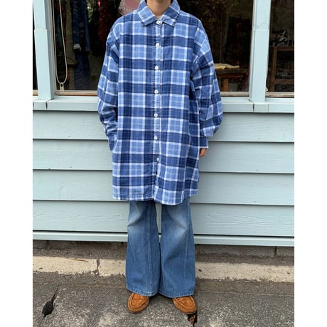check flannel shirt dress