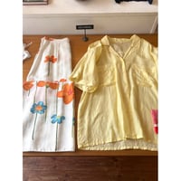 lemon yellow silk shirt