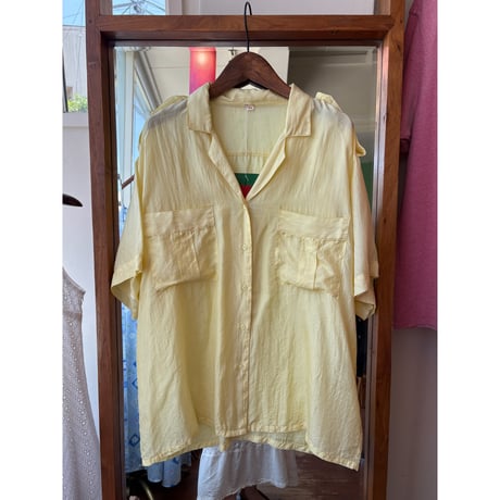 lemon yellow silk shirt