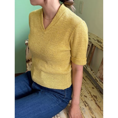 glitter  knit s/s tops