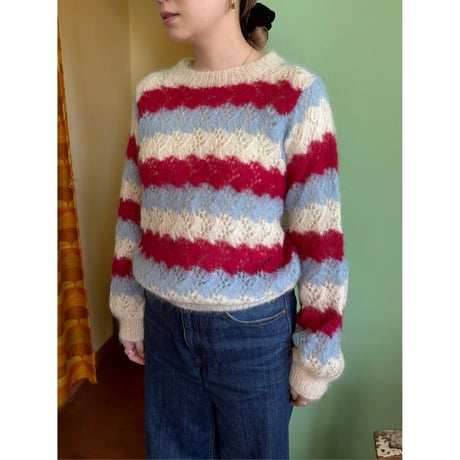 border mohair sweater
