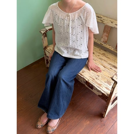 made in Italy cutwork lace blouse