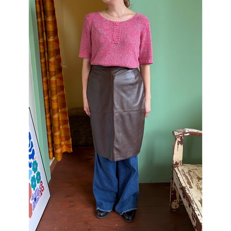 melange pink knit tops
