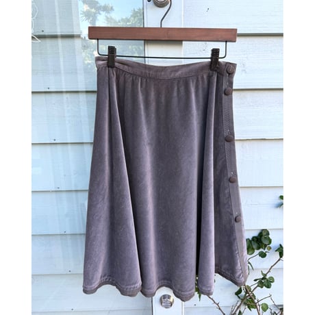 gray velour midi skirt