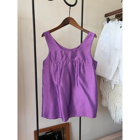 made in USA back ribbon sleeveless tops