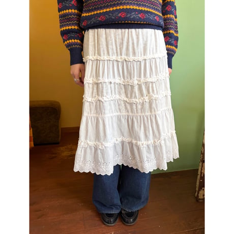 frill design midi skirt