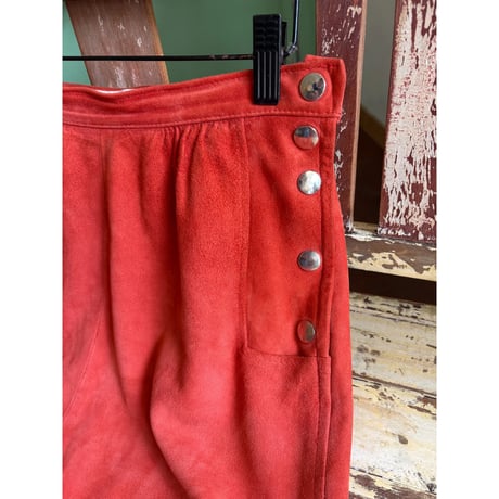 made in west Germany terracotta leather skirt